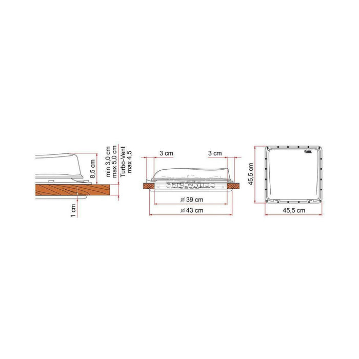 Fiamma Turbo Vent 160 White Skylight - Fiamma - Van Life Living