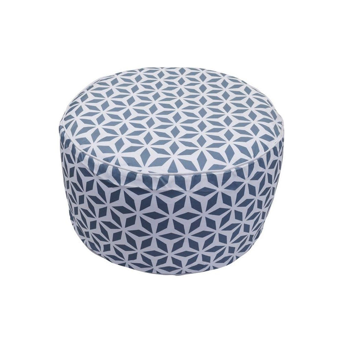 Garden Grey/White Geometric Print Inflatable Ottoman - Gardenwize - Van Life Living