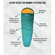 Olpro Geko 250 Mummy Sleeping Bag - Olpro - Van Life Living