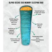 Olpro Geko 350 Mummy Sleeping Bag - Olpro - Van Life Living