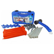 Heavy Duty Camping Awning Tent Travel Pegs+Mallet Set Peg Cleaner Storage Case - Leisurewize - Van Life Living