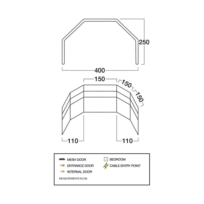 Vango AirBeam Windbreak - 5 Panel - Elements ProShield Shadow Grey - Vango - Van Life Living