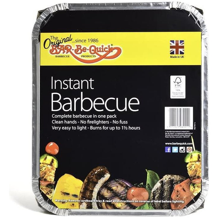 Instant Disposable Medium Bar-Be-Quick BBQ Garden Grill 29 x 24 x 4.6cm - Bar-Be-Quick - Van Life Living