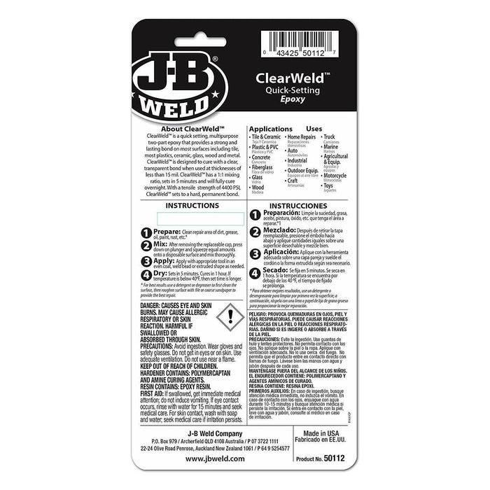 JB Weld Clear Glue Quick-Setting Epoxy Ceramic Metal Glass Plastic Wood Car - JB Weld - Van Life Living