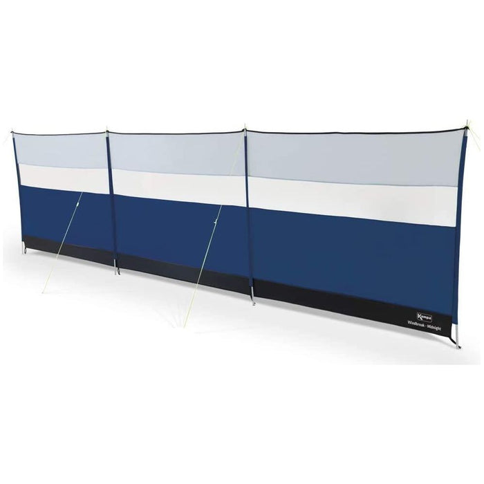 Kampa 4 Steel Poled 5m Camping Windbreak with Clear Viewing Panels - Midnight Blue - Kampa - Van Life Living