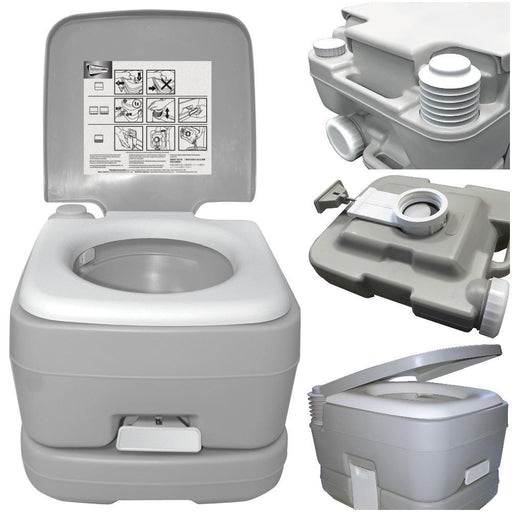 Leisurewize 10L Camping Lightweight Flushing Toilet - GREY - Leisurewize - Van Life Living