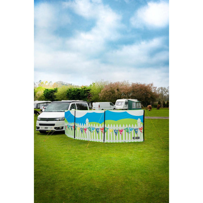 Maypole 3 Panel Poled Windbreak Summer Days 5m x 1.4m - Maypole - Van Life Living