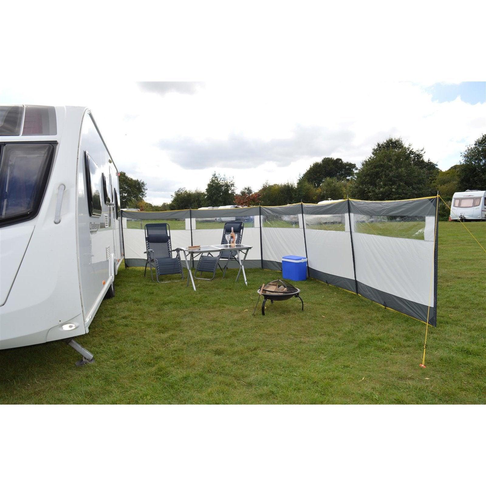 Maypole 5 Panel Steel Poled PVC Windbreak 800cm — Van Life Living