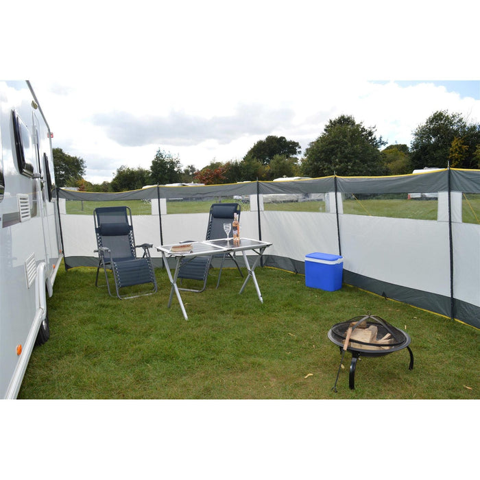 Maypole 5 Panel Steel Poled PVC Windbreak 800cm - Maypole - Van Life Living