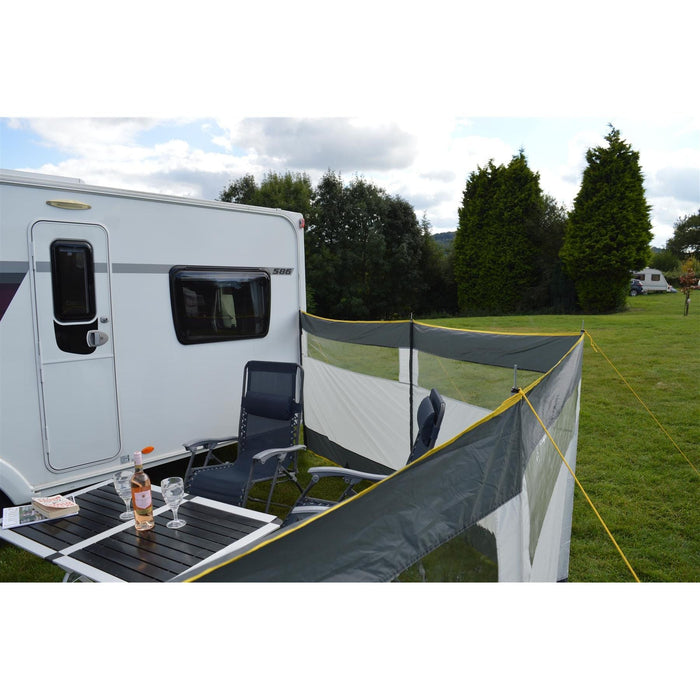 Maypole 5 Panel Steel Poled PVC Windbreak 800cm - Maypole - Van Life Living