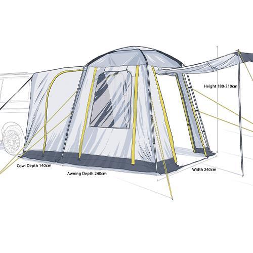 Maypole Broadway Poled Tailgate Awning for Campervan - Maypole - Van Life Living