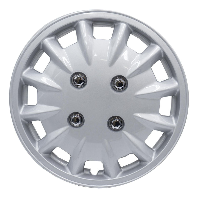 Milenco Silver Wheel Trims Hub Caps 337S 13" Bailey Type Caravan Pair Motorhome - ukcampingandleisure - Van Life Living