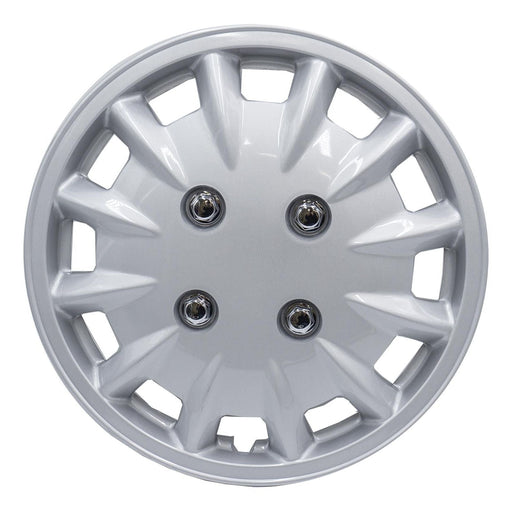 Milenco Silver Wheel Trims Hub Caps 337S 13" Bailey Type Caravan Pair Motorhome - ukcampingandleisure - Van Life Living