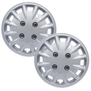 Milenco Silver Wheel Trims Hub Caps 337S 13" Bailey Type Caravan Pair Motorhome - ukcampingandleisure - Van Life Living