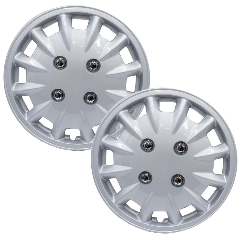 Milenco Silver Wheel Trims Hub Caps 337S 13" Bailey Type Caravan Pair Motorhome - ukcampingandleisure - Van Life Living
