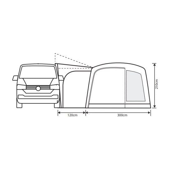 Outdoor Revolution Cayman Curl XLE F/G Poled Mid Driveaway Awning 210-255cm - Outdoor Revolution - Van Life Living