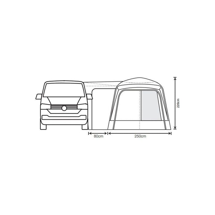 Outdoor Revolution Cayman Midi Air Low Driveaway Awning VW Campervan 180-210cms - Outdoor Revolution - Van Life Living