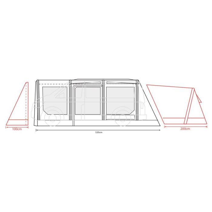 Outdoor Revolution Movelite T4E PC Midline Air Inflatable Awning 220-255cm - Outdoor Revolution - Van Life Living