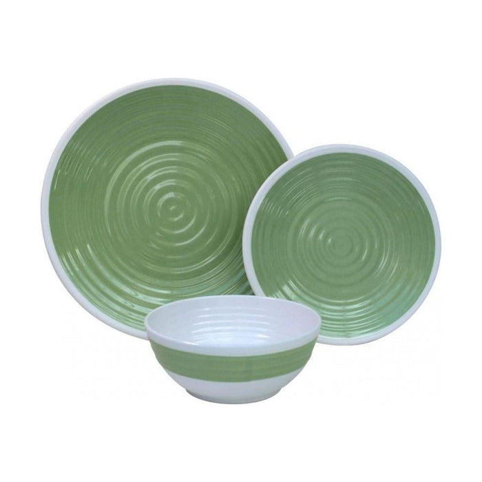 Outdoor Revolution Premium 12pc Melamine Plate and Bowl Set Pastel Lime - Outdoor Revolution - Van Life Living