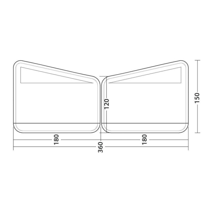 Outwell Inflatable Wind Break Windscreen Air Scalable 180 - Outwell - Van Life Living