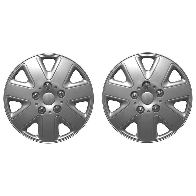 Pair Of Silver 14" Universal Caravan Wheel Trims Hub Caps - Streetwize - Van Life Living