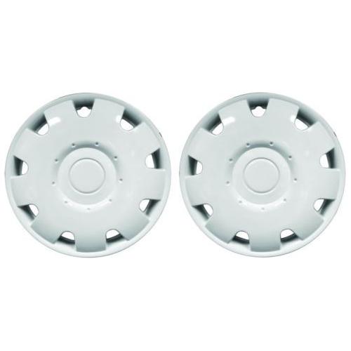 Pair Of White 14" Universal Caravan Wheel Trims Hub Caps - Streetwize - Van Life Living