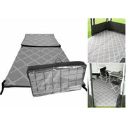 Paradise 2.5 X 6.0M Luxury Awning Carpet Moroccan Style Ground Sheet Grey - Royal - Van Life Living