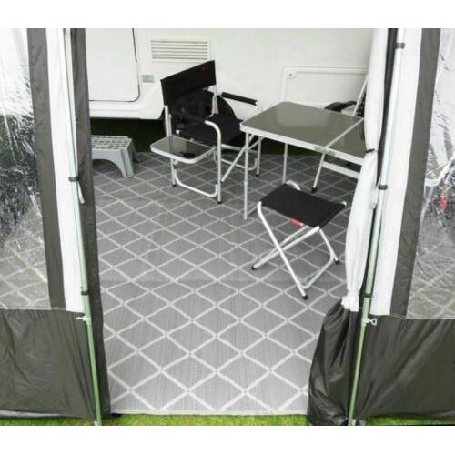 Paradise 2.5 X 8.0M Luxury Awning Carpet Moroccan Style Ground Sheet Grey - Royal - Van Life Living