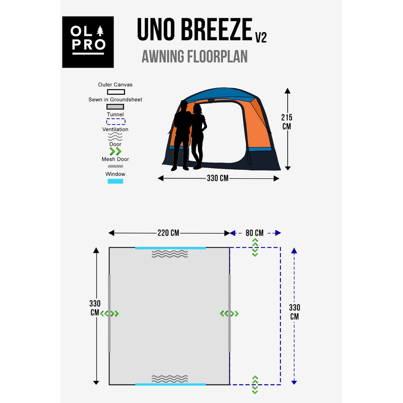 Olpro Uno Breeze v2 Campervan Awning - Olpro - Van Life Living