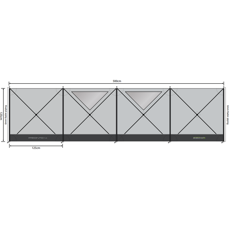Outdoor Revolution Pronto Compact 4 Panel Windbreak (125 x 500) Fast Assembly - Outdoor Revolution - Van Life Living