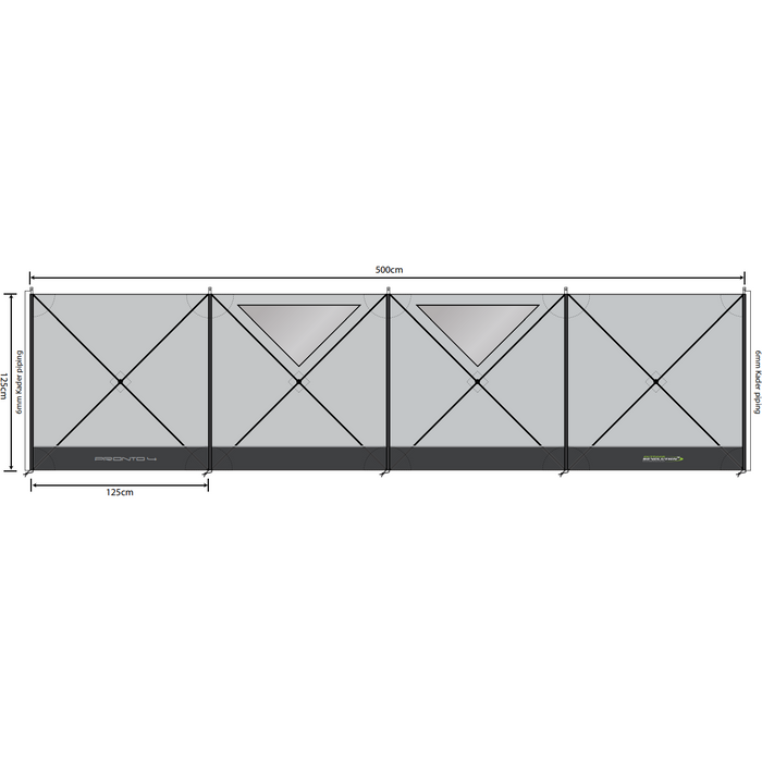 Outdoor Revolution Pronto Compact 4 Panel Windbreak (125 x 500) Fast Assembly - Outdoor Revolution - Van Life Living