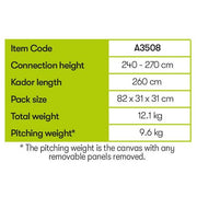 Quest Falcon HIGH Drive Away Campervan Awning Pole 240-270cm - Quest - Van Life Living