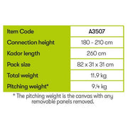 Quest Falcon LOW Drive Away Campervan Awning Pole 180-210cm - Quest - Van Life Living