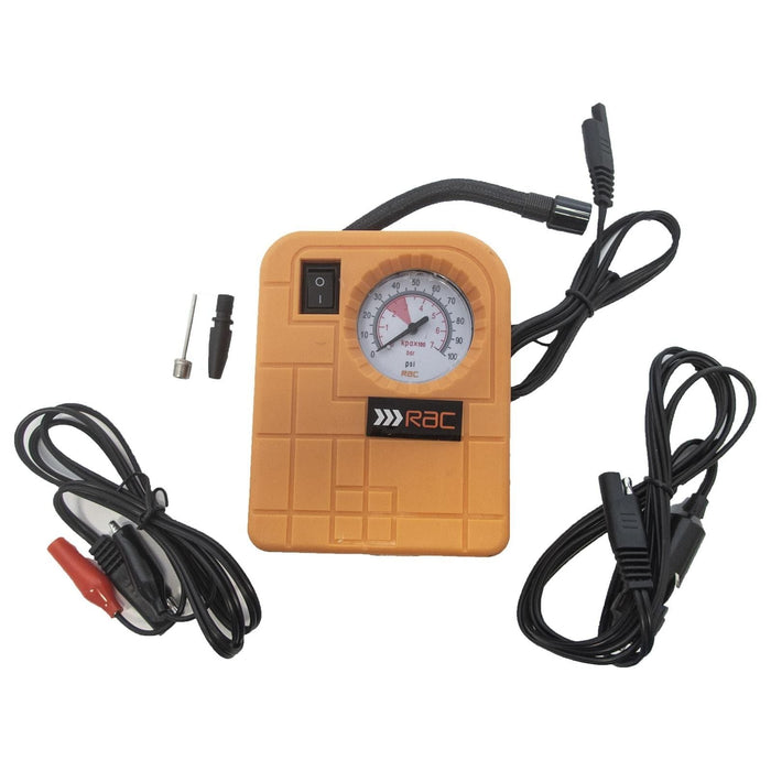 RAC 12V Car Motor Compact Air Compressor Mini Tyre Inflator Pump Pressure Gauge Torch - RAC - Van Life Living