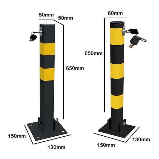 Round Heavy Duty Folding Bolt Down Security Parking Post Bollard Driveway - Streetwize - Van Life Living