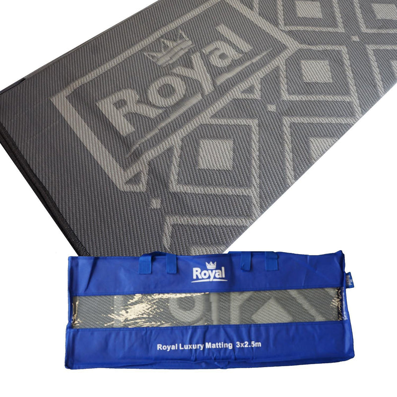 Royal Luxury Awning Matting & Tent Breathable Carpet Groundsheet With Deluxe Bag 3.5 X 2.5M Matting - Royal - Van Life Living
