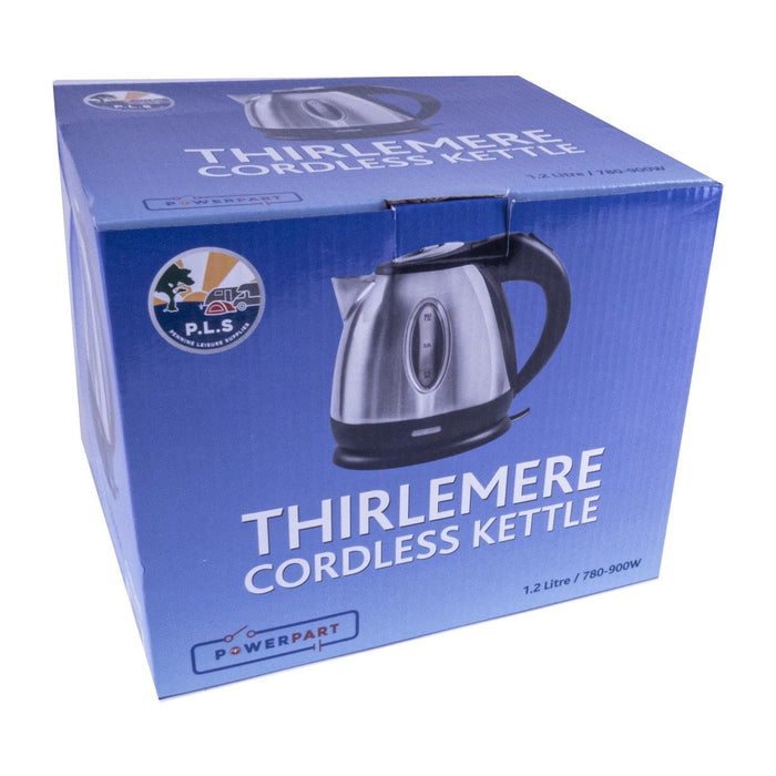 Silver Chrome Low Power 1.2L 750W Cordless Kettle - Powerpart - Van Life Living