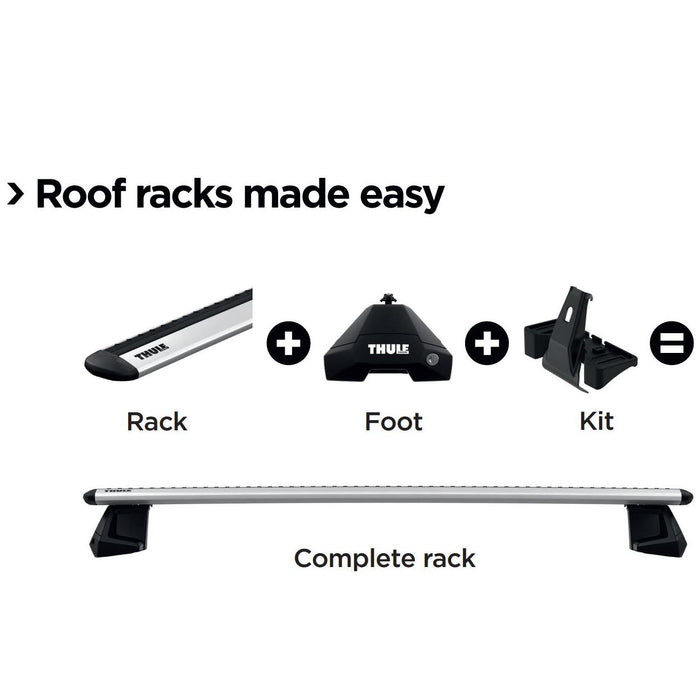 Thule SlideBar Evo Roof Bars Aluminum fits Fiat Doblo Van 2010-2022 5-dr with Raised Rails - Thule - Van Life Living