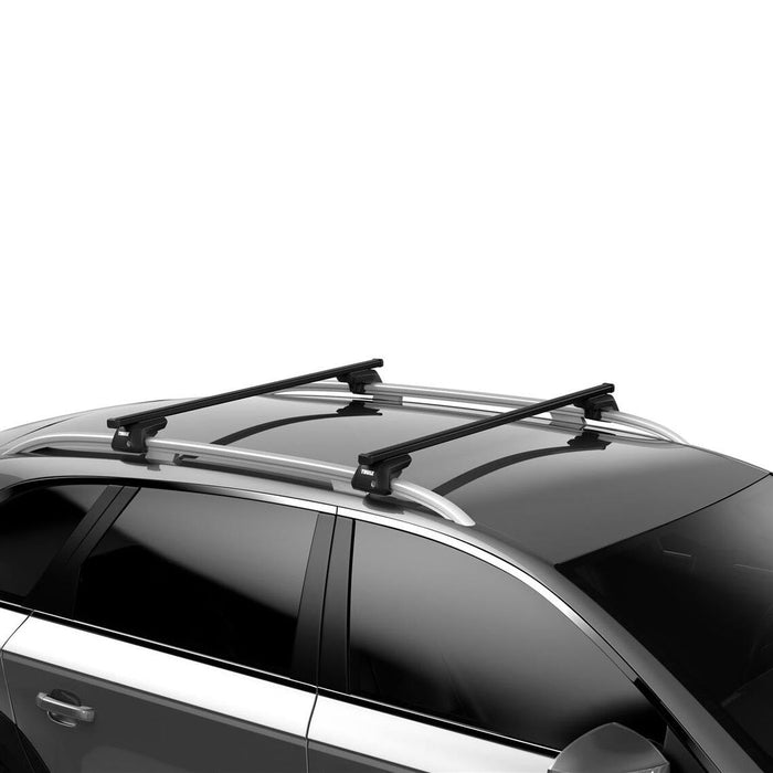 Thule SmartRack XT Roof Bars Black fits Volkswagen Polo Fun 2003- 5 doors with Raised Rails - Thule - Van Life Living