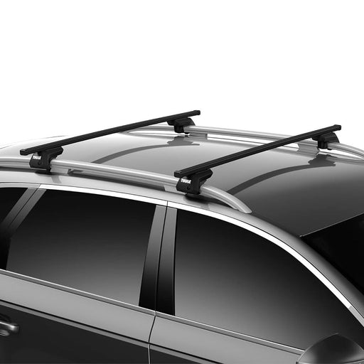 Thule SquareBar Evo Roof Bars Black fits Volkswagen Caddy Van 2004-2015 4-dr with Raised Rails - Thule - Van Life Living