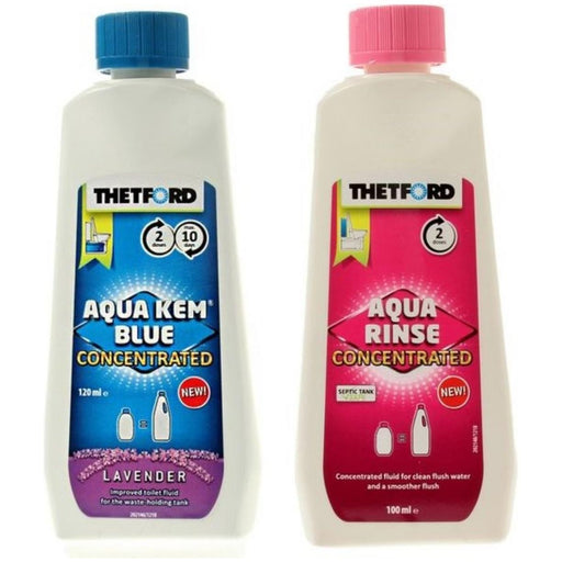 Thetford Aqua Kem Blue Aqua Rinse Mini Duo Pack Toilet Chemicals 120ML x2 - Thetford - Van Life Living