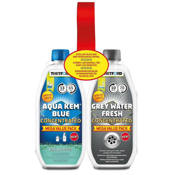 Thetford Aqua Kem Concentrated Blue Eucalyptus & Grey Water Tank Fresh Duo Pack - Thetford - Van Life Living