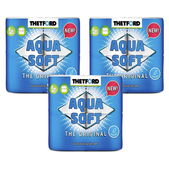 Thetford Aqua Soft Toilet Tissue Paper 12 x Rolls Motorhome Waste - Thetford - Van Life Living