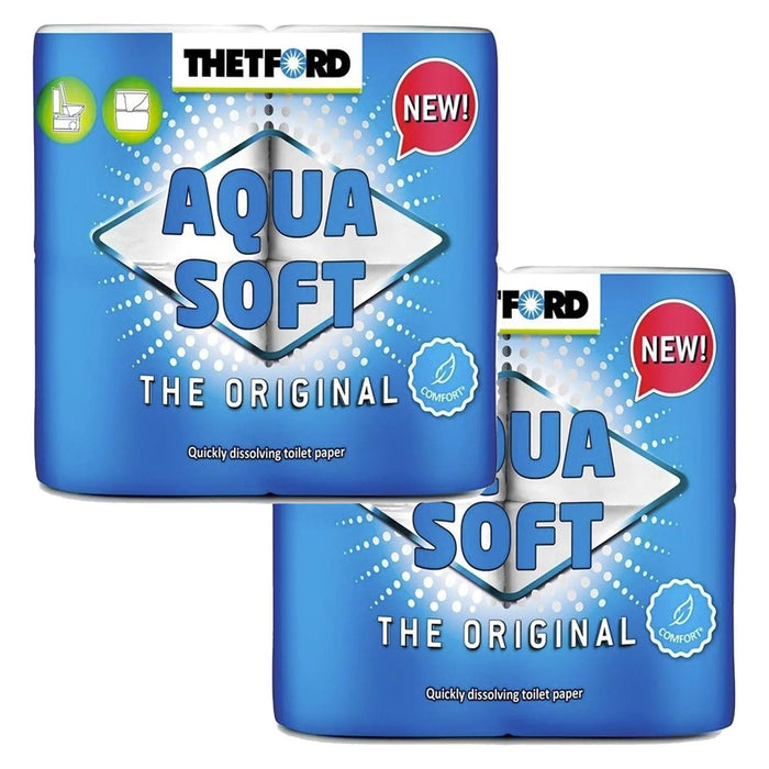 Thetford Aqua Soft Toilet Tissue Paper 8 x Rolls Motorhome Waste - Thetford - Van Life Living