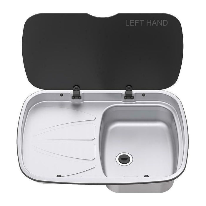 Thetford Spinflo Argent Left Hand Drainer & Sink & Glass Lid - Spinflo - Van Life Living