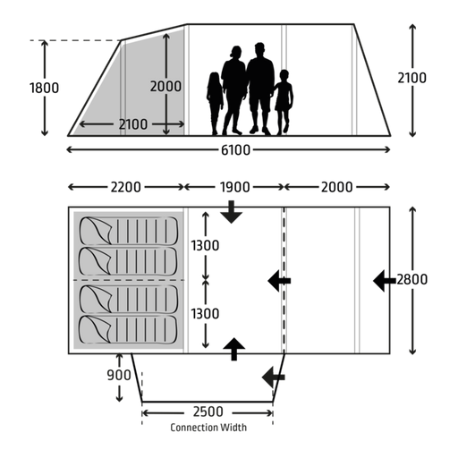 Kampa Touring AIR LH Inflatable Drive-away Awning 6.1 m Depth - Kampa - Van Life Living