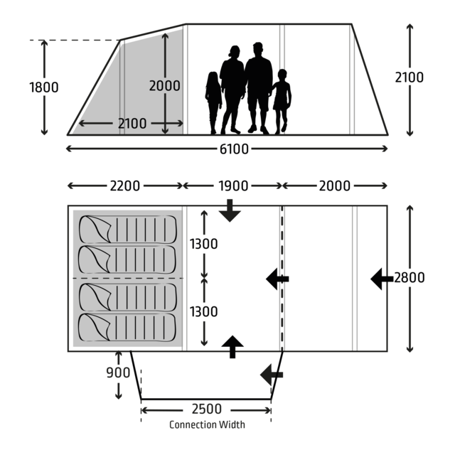 Kampa Touring AIR LH Inflatable Drive-away Awning 6.1 m Depth - Kampa - Van Life Living