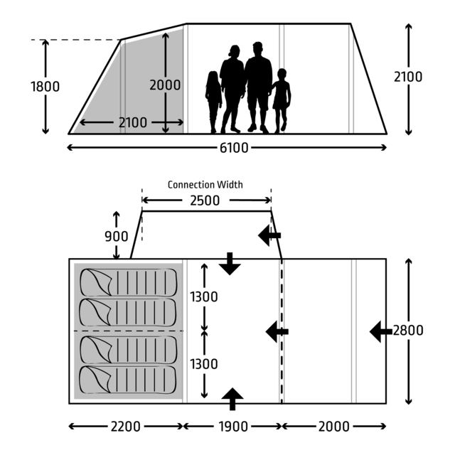 Kampa Touring AIR RH Inflatable Drive-away Awning 6.1m Depth - Kampa - Van Life Living