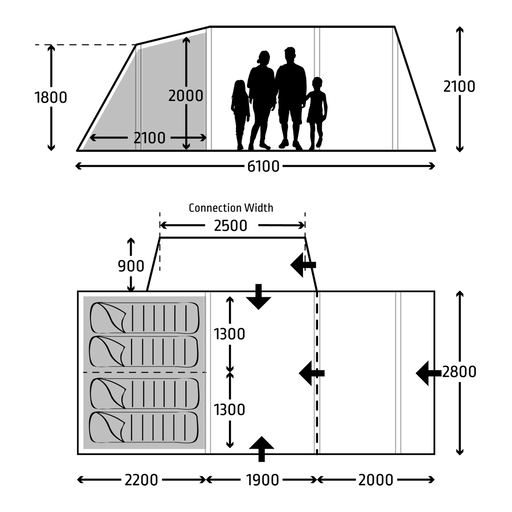 Kampa Touring AIR TC RH Inflatable Drive-away Awning 6.1m Depth - Kampa - Van Life Living