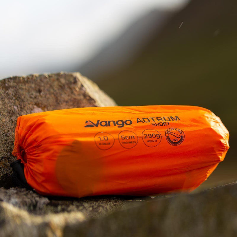 Vango Aotrom Short 5cm Sleeping Mat Orange Single Camping Backpacking - Vango - Van Life Living